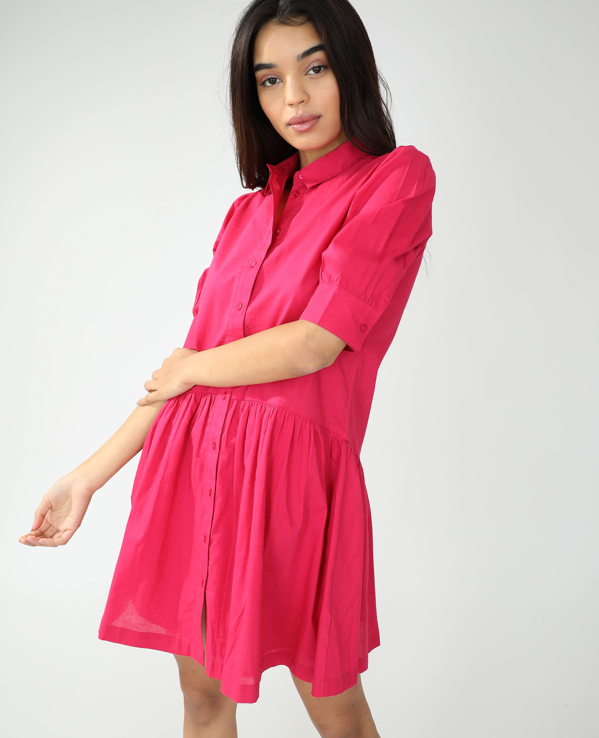 Robe chemise rose - 781586I50A02 | Pimkie